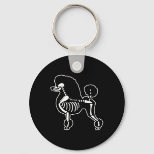 Funny Poodle Dog Skeleton Halloween Doodle Dogs Lo Key Ring