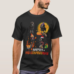 Funny Poodle Happy HalloThanksMas Christmas Gift T-Shirt