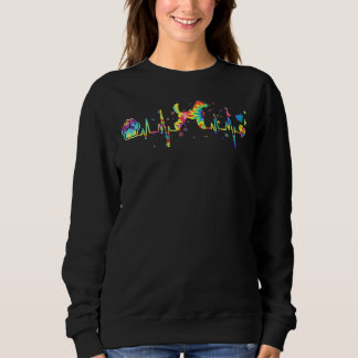 Funny Poodle Heartbeat Tie Dye Dog Sweatshirt