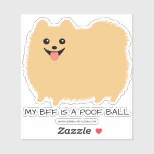Funny Poof Ball Pomeranian Cute Cartoon Dog