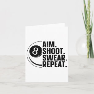 Funny Pool Art For Men Women Billiards Lover Pool  Card