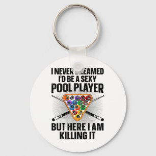 Funny Pool Art For Men Women Billiards Lover Pool  Key Ring