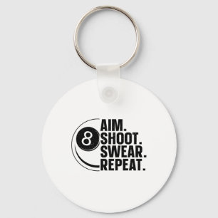 Funny Pool Art For Men Women Billiards Lover Pool  Key Ring