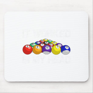 Funny Pool Art For Men Women Billiards Lover Pool Mouse Pad
