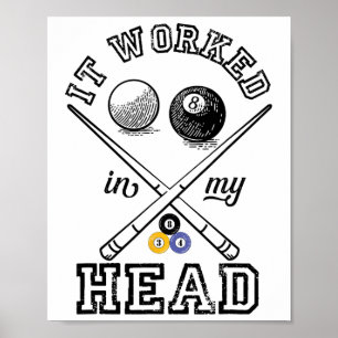 Funny Pool Art For Men Women Billiards Lover Pool Poster