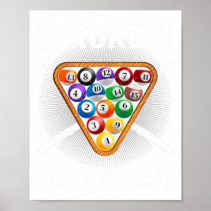 Funny Pool Art For Men Women Billiards Lover Pool Poster