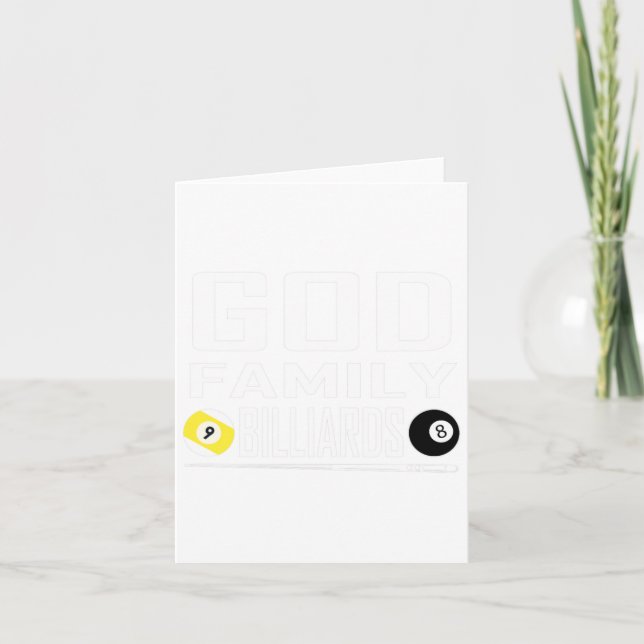 Funny Pool Billiard God Family Billiards Gift  Card (Front)