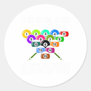 Funny Pool Billiard Men Women Billiards Players 8  Classic Round Sticker