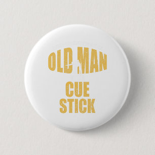 Funny Pool Billiard Player Snooker Old Man With A 6 Cm Round Badge