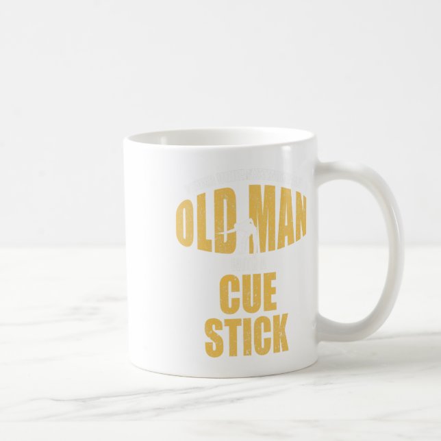Funny Pool Billiard Player Snooker Old Man With A  Coffee Mug (Right)