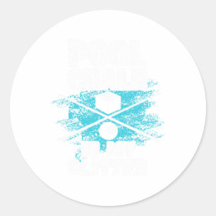 Funny Pool Billiard Pool Sports Table Game Player Classic Round Sticker