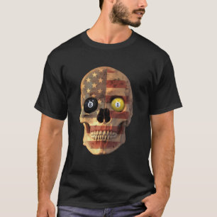 Funny Pool Billiard Snooker Design - Skull With Us T-Shirt