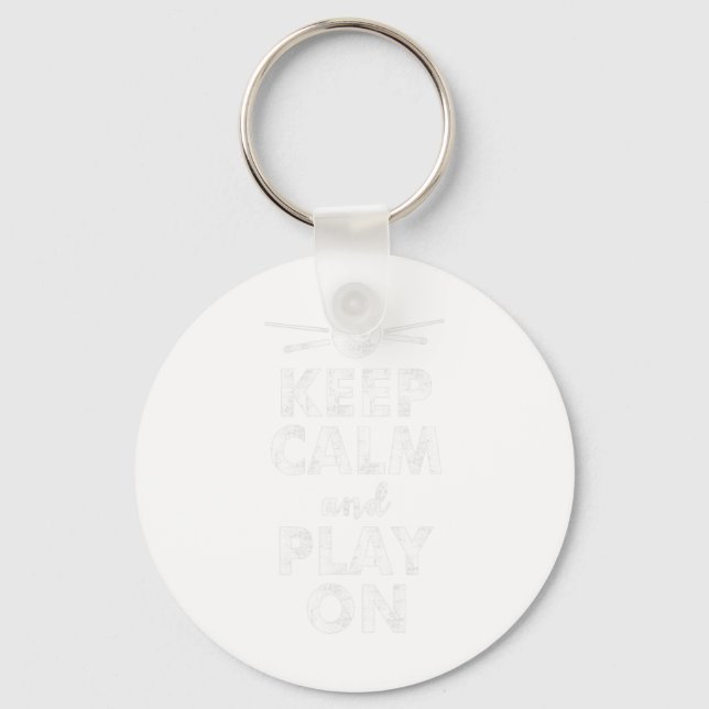 Funny Pool Billiards Eight Ball Slogan Keep Calm  Key Ring (Front)
