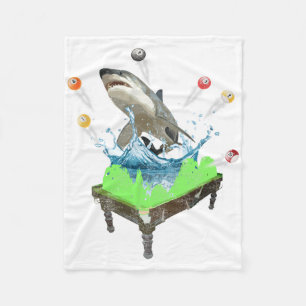 Funny Pool Billiards Shark Fleece Blanket