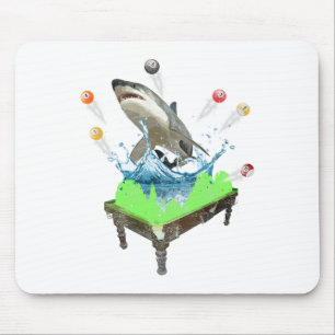 Funny Pool Billiards Shark Mouse Pad