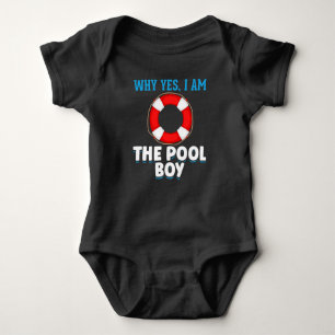 Funny Pool Boy Swimmer Humour Baby Bodysuit