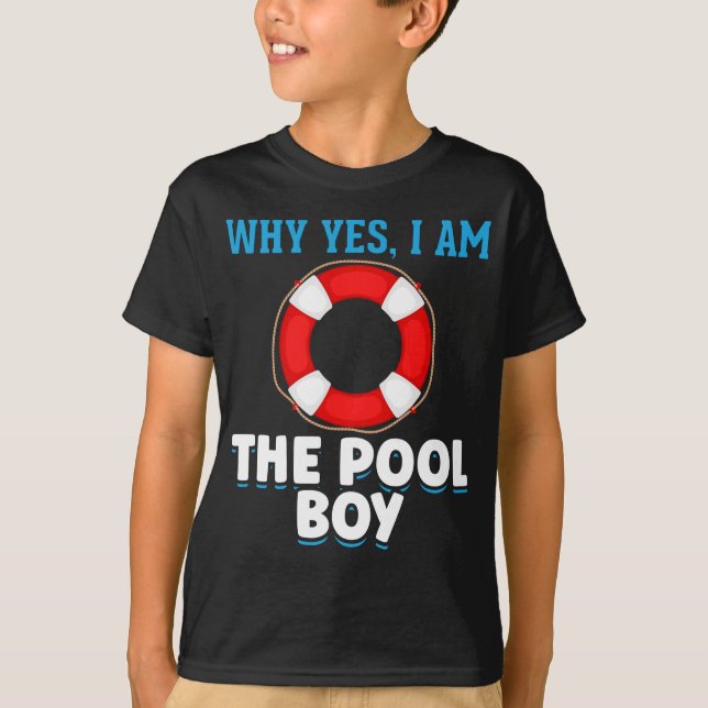 Funny Pool Boy Swimmer Humour T-Shirt (Front)