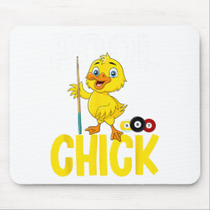 Funny Pool Chick 8 Ball Women Cute Billiards Ladie Mouse Pad