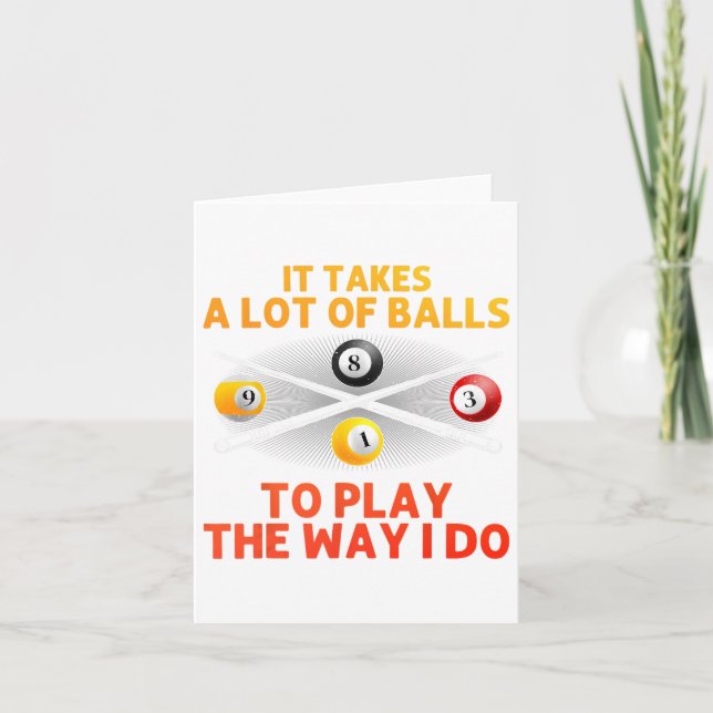 Funny Pool Design For Men Boys Billiard Lover Pool Card (Front)
