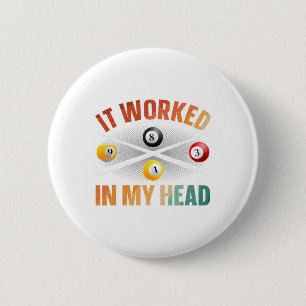 Funny Pool Design For Men Women Billiards Lover Po 6 Cm Round Badge