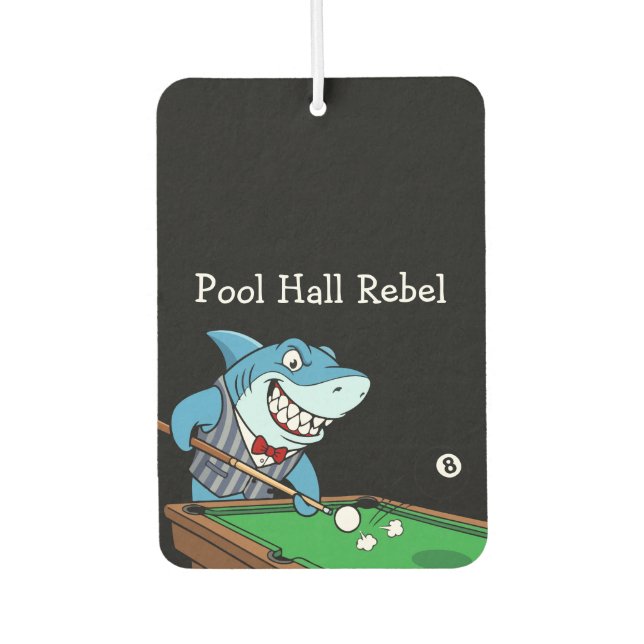 Funny Pool Hall Rebel Billiards Theme Men's Car Air Freshener (Front)