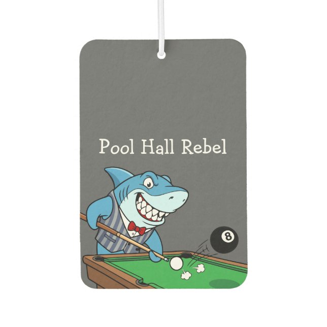 Funny Pool Hall Rebel Billiards Theme Men's Car Car Air Freshener (Front)