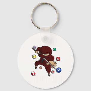 Funny Pool Ninja Cute Pocket Billiards Boys Girls  Key Ring