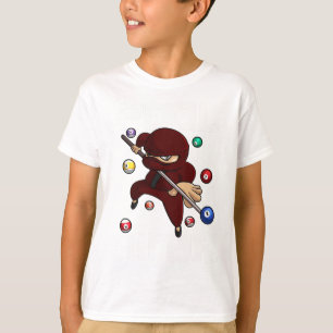 Funny Pool Ninja Cute Pocket Billiards Boys Girls T-Shirt