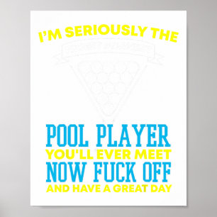 Funny Pool Player And Billiards Poster