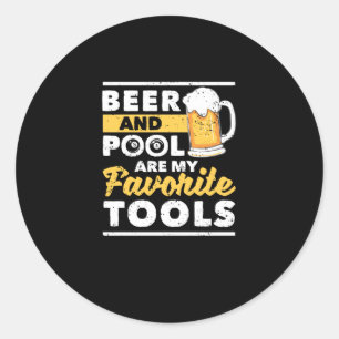 Funny pool player billiards 8 ball billiards classic round sticker