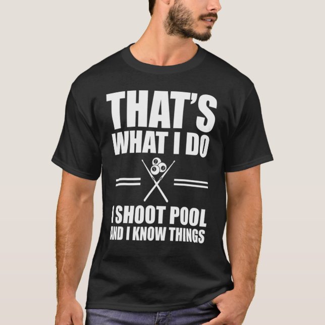 Funny Pool Player Billiards Billiard Ball T-Shirt (Front)