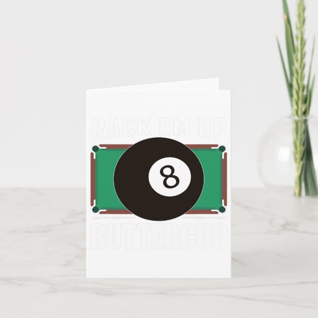Funny Pool Player Billiards Gift Rack Em Up  Card (Front)