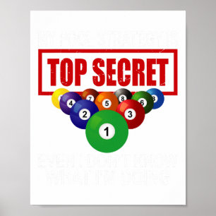 Funny Pool Player Billiards Men Women Game Play Sn Poster