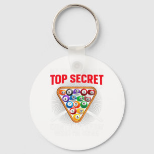 Funny Pool Player Design For Men Women 8 Ball Bill Key Ring