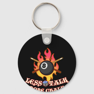 Funny Pool Player Gift Billiard Balls Less Talk Key Ring
