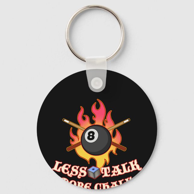 Funny Pool Player Gift Billiard Balls Less Talk Key Ring (Front)