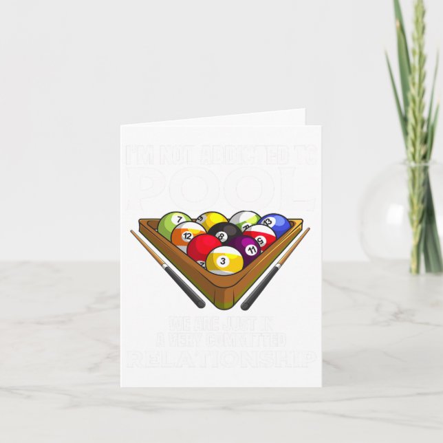 Funny Pool Player Gift For Men Cool Addicted To Bi Card (Front)