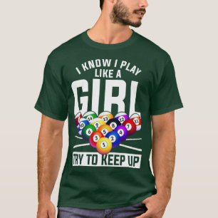 Funny Pool Player Girls Snooker Billiard T-Shirt