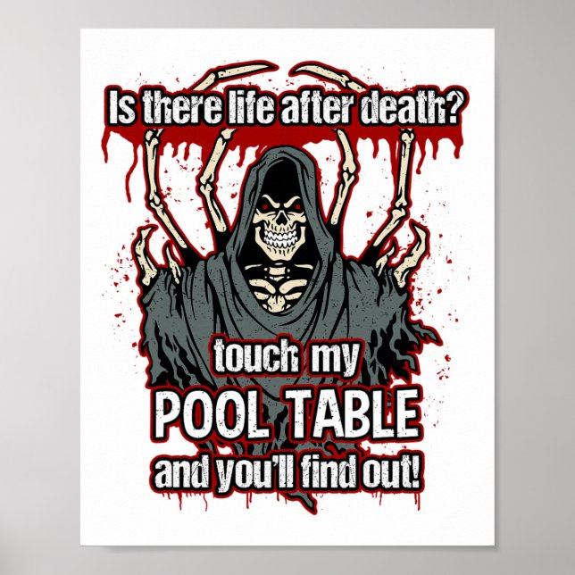 Funny Pool Player Grim Reaper  Poster (Front)