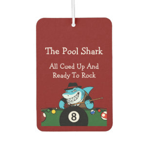 Funny Pool Shark Billiards Theme Men's Car Air Freshener