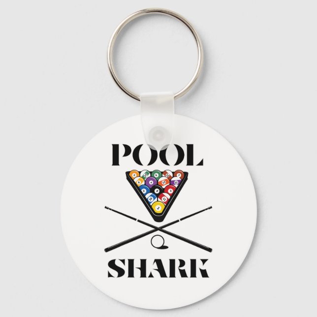Funny Pool Shark Shirt Art-billiards And Pool  Key Ring (Front)