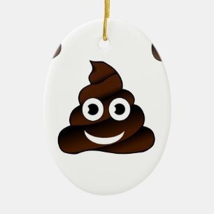 funny poop emoji ceramic tree decoration
