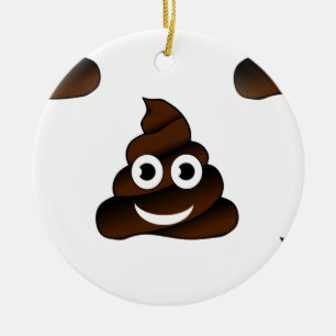 funny poop emoji ceramic tree decoration