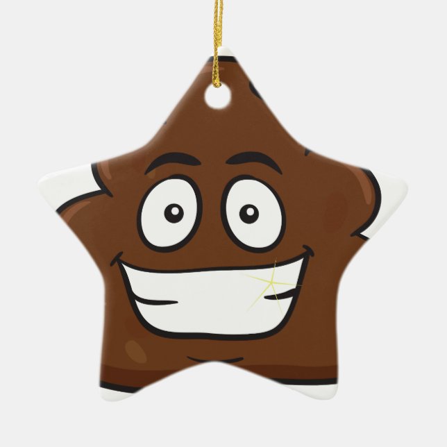funny poop emoji ceramic tree decoration (Front)