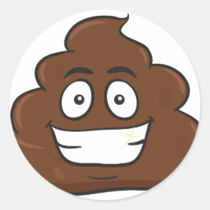 funny poop emoji classic round sticker
