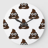 funny poop emoji clock