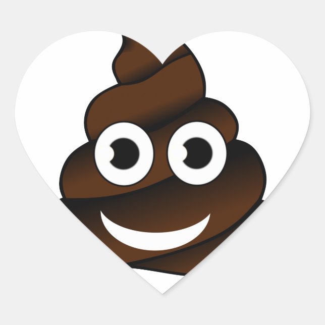 funny poop emoji heart sticker (Front)