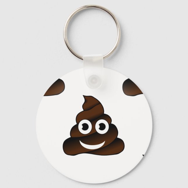 funny poop emoji key ring (Front)