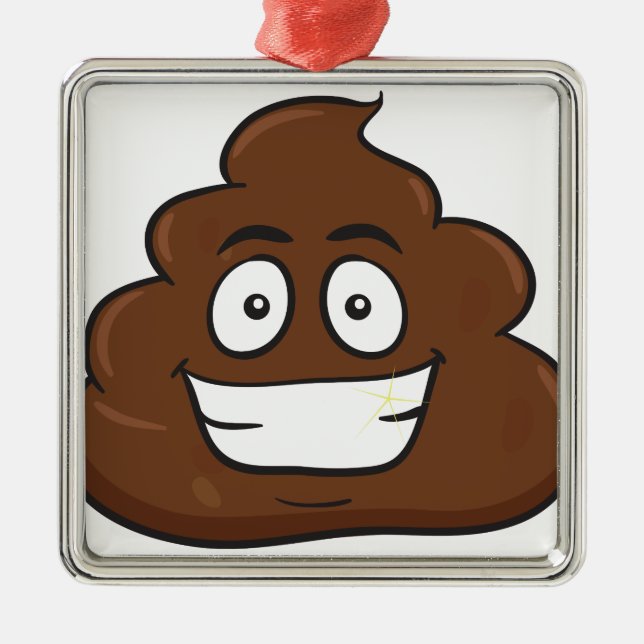 funny poop emoji metal tree decoration (Front)