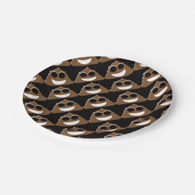 Funny Poop Emoji Paper Plate (Angled)